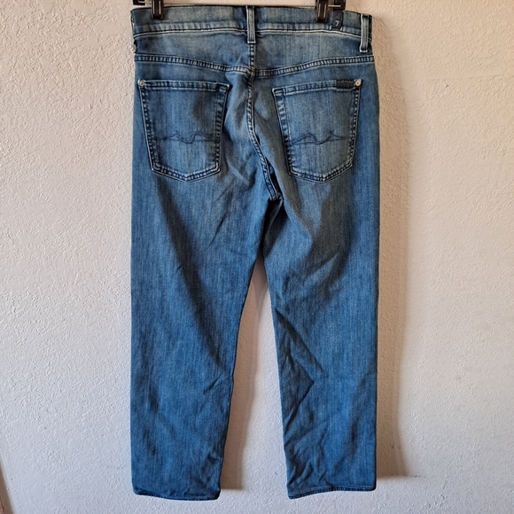 7 For All Mankind Straight Denim Jeans - Picture 4 of 6